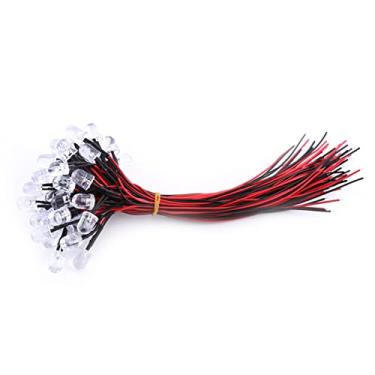 Imagem de Luces LED de diodo emisor, diodos transparentes de agua CC precableados, lampara de bombilla intermitente de luz blanca, roja, azul y verde para juguetes de bricolaje, modo manual (10mm)