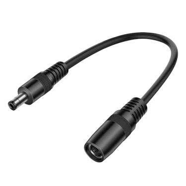 Imagem de YAODHAOD Cabo de extensão curto CC de 8 mm, cabo conector fêmea 14AWG DC 8020 para DC 5525 macho compatível com gerador solar Jackery estação de energia portátil e painel solar (20 cm)