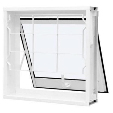 Imagem de Janela Maxim-ar Aço Branco Quadriculada 60x80x12cm Qualitysol - Ramass