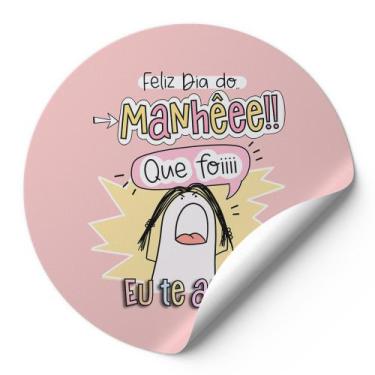 Imagem de 120 Etiquetas Auto Colante Adesivos Redondos Meme Bentô Feliz Dia Do M
