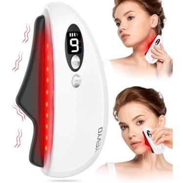 Imagem de YEVYO Ferramenta facial Gua Sha, obsidiana preta elétrica Guasha para rosto, queixo, pescoço, corpo, massagem vibratória aquecida Gua Sha pedra para esculpir o rosto