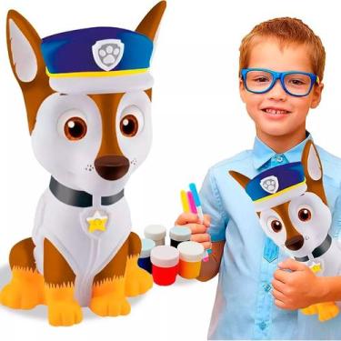 Imagem de Boneco Patrulha Canina Chase Para Colorir E Pintar Didático - Elka