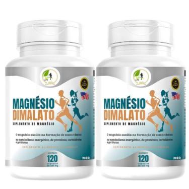 Imagem de Kit 2 Potes Magnésio Dimalato Premium 120 Cápsulas 500mg - Fits Life -