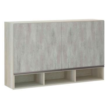 Imagem de Armário 120cm 2 Portas C/Nicho Legno Crema C/Concreto