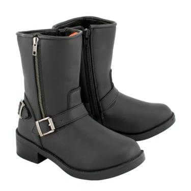 Imagem de Milwaukee Leather MBL9475 Bota feminina clássica preta estilo engenheiro moda motociclista com zíper lateral - 38