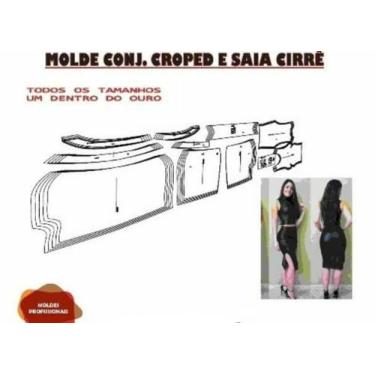 Imagem de Molde Conjunto Croped E Saia Cirrê, Modelagem&Diversos,  P ao XG