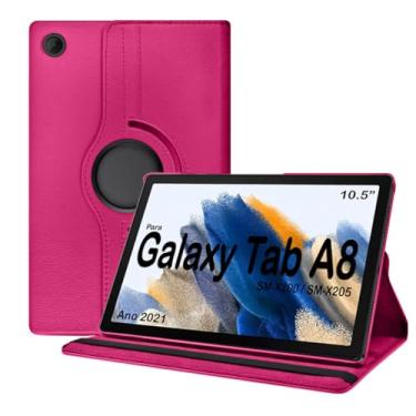 Imagem de Capa para Tablet Samsung Galaxy A8 10.5 Polegadas X200 X205 Giratória Rosa Claro