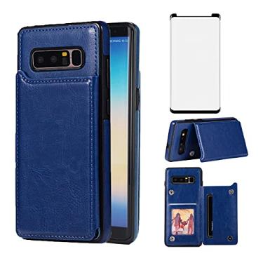 Imagem de Asuwish Capa carteira compatível com Samsung Galaxy Note 8 e protetor de tela de vidro temperado com suporte para cartão, capas para celular para Glaxay Note8 Not samsungnote8 capas Galaxies Mulheres