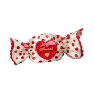 Imagem de Colaxi Bolsa crossbody em formato de doce linda carteira de viagem para compras na praia, Vermelho