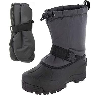 Imagem de Northside Frosty Kids – Conjunto de botas e luvas de inverno para meninos e meninas, Cinza, 13 Little Kid