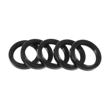 Imagem de Motoforti Vedação de óleo universal TC borda dupla W anel de vedação de mola de aço vedação do eixo rotativo 30 x 40 x 7 mm alta pressão NBR borracha preta 5 peças