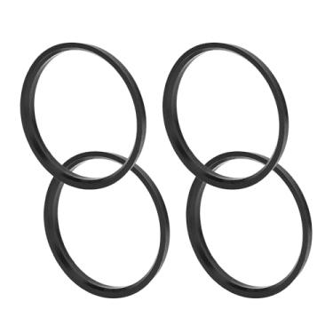 Imagem de TUCKBOLD Anéis centralizados no cubo da roda do carro Rodas duráveis Eixo central amortecedor Hubrings preto 4 peças OD 110,1 mm para ID 106,1 mm policarbonato