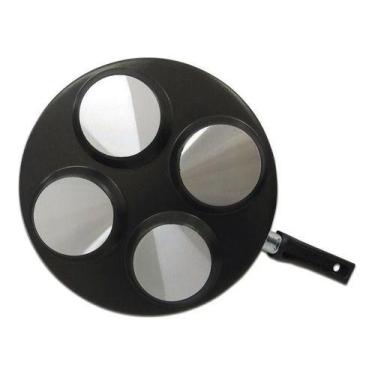 Imagem de Frigideira Multiuso 4 Ovos/hambúrguer Antiaderente Preto - Multi Alumi