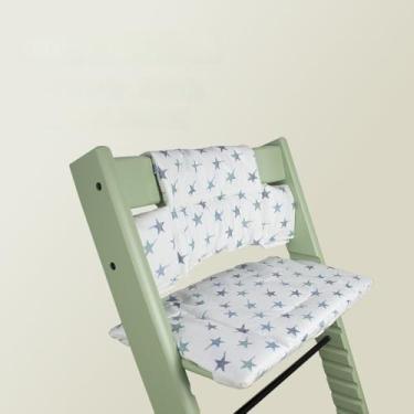 Imagem de Assento de cadeira de jantar para crescimento infantil, assento de cadeira de alimentação para bebê, almofada de assento, almofada de assento à prova d'água e à prova de óleo, estrela branca, uma peç