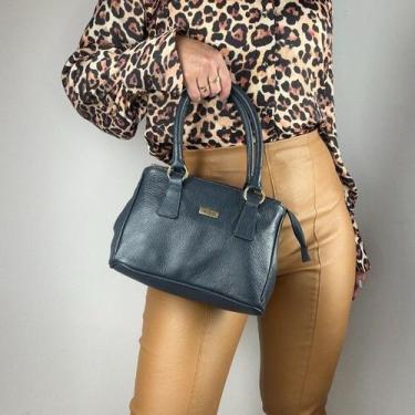 Imagem de Bolsa recuo em couro legítimo b.1075, Azul marinho