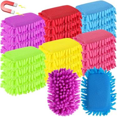 Imagem de Sherr 24 peças de borracha magnética para quadro branco apagável escolar, borracha de microfibra lavável para quadro branco para sala de aula, escritório em casa (cores arco-íris)