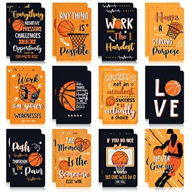 Imagem de 24 Pieces Mini Basketball Inspirational Notepad Basketball Party Favor Small Memo Spiral Journal Notebook Pocket for Kid Teenager Classroom Basketball Birthday Party Supplies Sports Gift Bulk Prizes