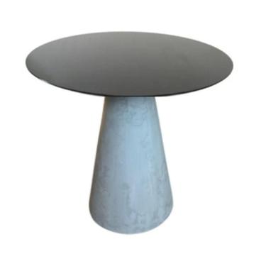 Imagem de Mesa De Apoio Cone Cimento Queimado - Tampo Laqueado 70 Cm Altura 70 Cm Cor Preto