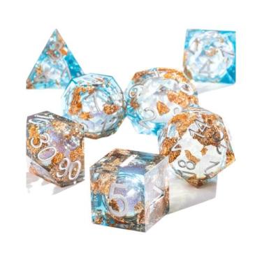 Imagem de Conjunto De Dados Poliédricos De Folha De Ouro Verde Para Dungeons And