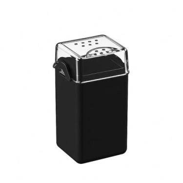 Imagem de Saleiro Pimenteiro 70ml Preto Porta Tempero 5x4x8cm Plástico Coza Disp