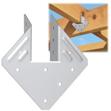 Imagem de AOKLIT 20 peças de clipes de laços de furacão, ganchos de viga de calibre 18, suportes de telhado cabem 2x conectores de treliça a viga para treliças de telhado conectores de madeira