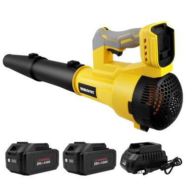 Imagem de Soprador de folhas sem fio, 580 CFM/160 MPH, 3 níveis de velocidade, 4,0 Ah alimentado por bateria com bocal de extensão (2 baterias de 4,0AH)