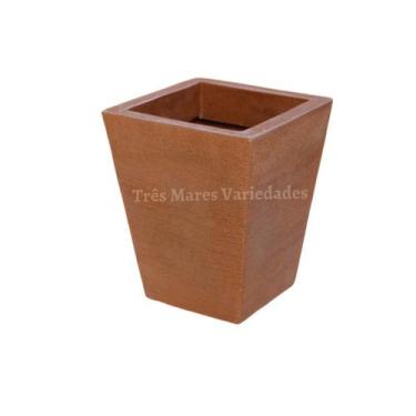 Imagem de Vaso De Planta Polietileno Jardim Varanda Coluna Quadrada M - Tres Mar