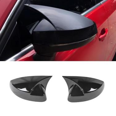 Imagem de Capa de proteção traseira para carro compatível com A3 2014-2020 Kit de carroceria de acabamento de capa de espelho lateral acessórios de carro (preto brilhante)