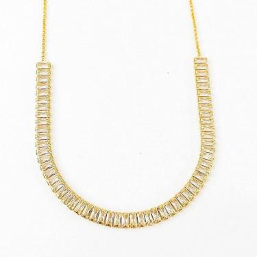 Imagem de Colar Choker Riviera Cristal 7mm Banhada A Ouro 18k