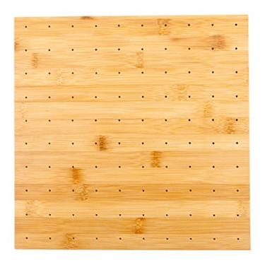 Imagem de Suporte de espeto de bambu reversível: perfeito para festas de coquetel e eventos de galeria – tigelas de festa biodegradáveis e ecológicas – 20 furos – 1 caixa – utensílios de restaurante, Quadrado, 0, 100 holes, 1