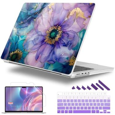 Imagem de Lepeoac Capa rígida de plástico para MacBook Pro 14 polegadas 2024 2023 2022 2021 versão M4 A3112 A3401 A3185 M3 A2918 A2992 M2 A2779 M1 A2442 Pro/Max Chip, capa rígida de plástico com capa de