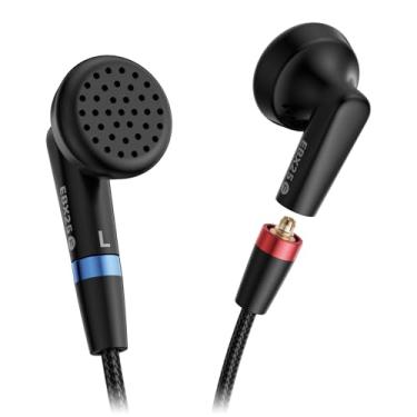 Imagem de EBX25Ti Flagship Fone de ouvido intra-auricular de cabeça chata HiFi com fio, diafragma banhado a berílio de 14,2 mm, 6N OCC e cobre banhado a prata MMCX cabo destacável fone de ouvido para audiófilos