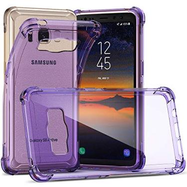 Imagem de CASEVASN Capa de TPU para Galaxy S8 Active, [à prova de choque] Capa protetora de silicone de gel TPU flexível antiarranhões e ajuste fino para Samsung Galaxy S8 Active (roxa)