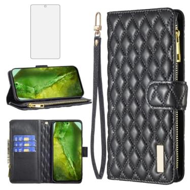 Imagem de Asuwish Capa de telefone para Google Pixel 8A capa carteira com protetor de tela de vidro temperado e suporte de couro para cartão de crédito com suporte acessórios para celular TPU Kickstand Slim