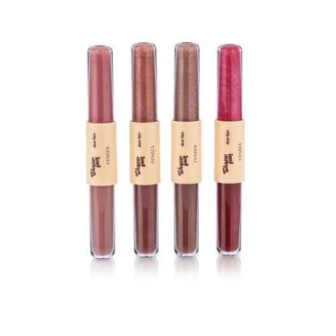 Imagem de Duo Lips Batom + Gloss Kit 4 Unidades Fenzza Choco Fun