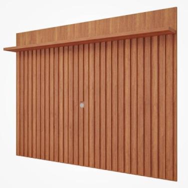 Imagem de Painel Ripado Permobili Trend MDF com prateleiras, Cinamomo