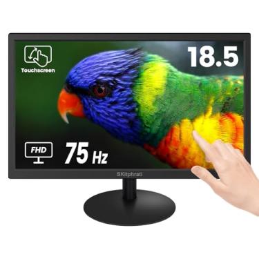 Imagem de SKitphrati Monitor de tela sensível ao toque de 18,5 polegadas HD 1366 x 768, montagem na parede VESA, tela sensível ao toque de computador de 10 pontos com porta VGA HDMI tipo B, tela sensível ao