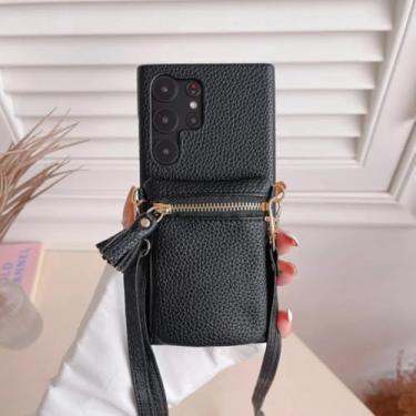 Imagem de MVVKKY Capa transversal com zíper e carteira para Galaxy A55 (para Galaxy A55/preto)