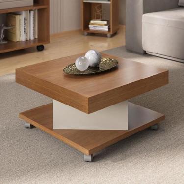 Imagem de Mesa de Centro Saara Cinamomo/Off White - Pnr Móveis, Moderno, Marrom