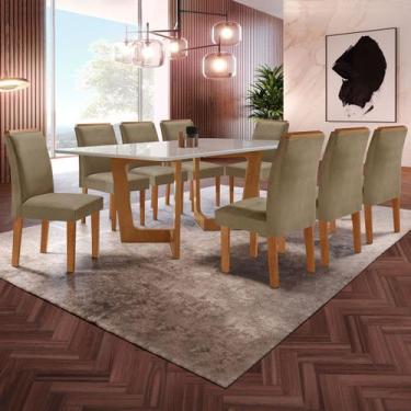 Imagem de Mesa de Jantar 8 Lugares Nápoles/Luísa com Vidro Cinamomo/Off White/Ma