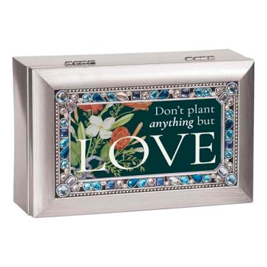 Imagem de Cottage Garden Caixa de joias com foto musical toca música Wonderful World, 10 x 15 cm, acrílico e vidro Don't Plant Anything But Love