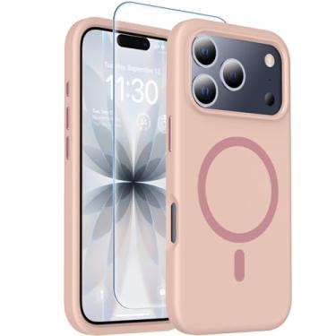 Imagem de toaksi Projetada para 7 Pro Case [forro de microfibra macio antiarranhões] silicone premium com [1 película protetora] capa protetora à prova de choque para homens mulheres meninas 16 cm, rosa