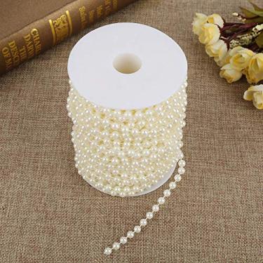 Imagem de Generic Minchas de Arame de Pérolas Parecem Uma Corda de Guirlanda de Pérolas para Decorar o Dia de Natal do Casamento (Bege)
