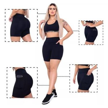 Imagem de Shorts Feminino Poliamida Bolso Lateral Bermuda Fitness Academia Corri