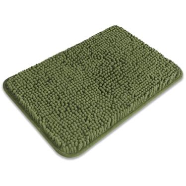 Imagem de PureSwan Tapete de banheiro pequeno 30,5 x 45,7 cm – Tapete de banho lavável e absorvente, antiderrapante, tapetes de banho de chenille macios grossos para banheiro, chuveiro, pia, tapete de cachorro