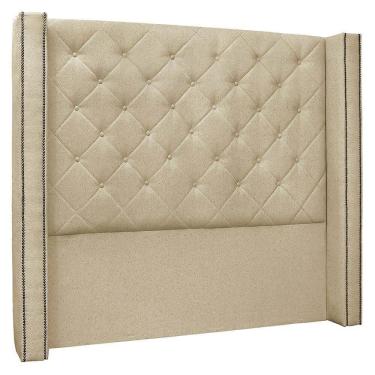 Imagem de Cabeceira Casal King Cama Box 195cm Louise S06 Linho Dourado - Mpozenato