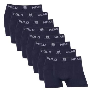 Imagem de Kit 8 Cuecas Box Menino Infantil Lisa Elastano Sem Costura - Polo Wear