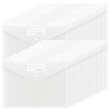 Imagem de Envelopes de plástico EOOUT Clear com fecho de pressão, tamanho A4, ta