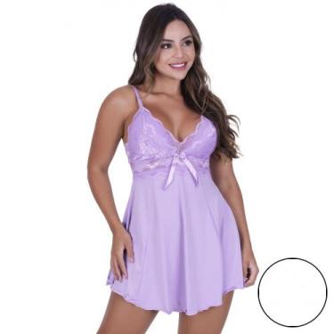 Imagem de Camisola Clarisse de Microfibra Light e Renda Feminino - Biografia da 