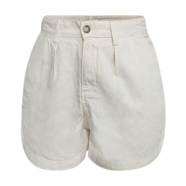 Imagem de Shorts Max Denim Cos Alto Premium Feminino - Areia